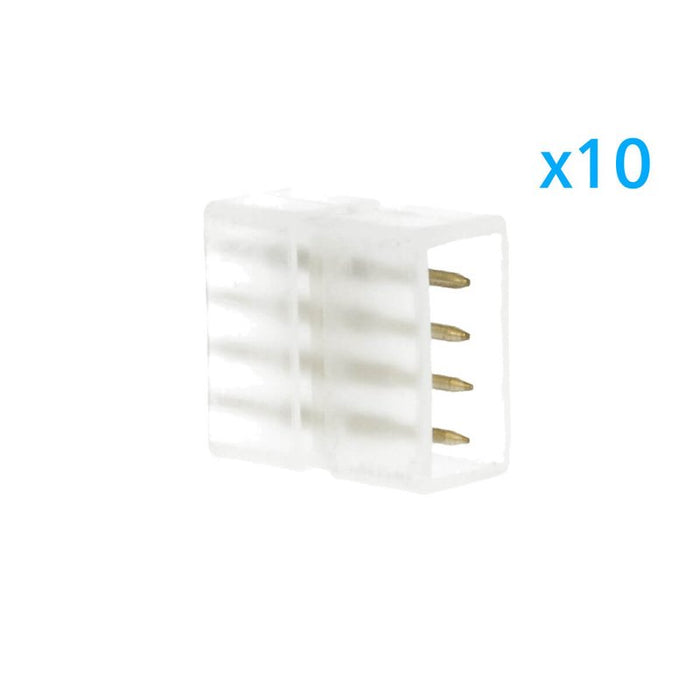 10 PZ Connettore Da 4 Pin RGB Passo 13,5mm Per Unire e Allungare Bobina Led RGB 220V