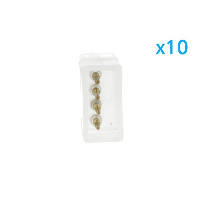 10 PZ Connettore Da 4 Pin RGB Passo 13,5mm Per Unire e Allungare Bobina Led RGB 220V