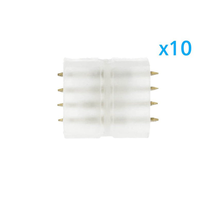 10 PZ Connettore Da 4 Pin RGB Passo 13,5mm Per Unire e Allungare Bobina Led RGB 220V