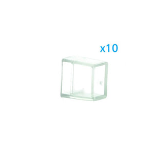 10 PZ Gommini PVC Morbida 10X6 mm per Chiusure Striscia Bobina Led Impermeabile