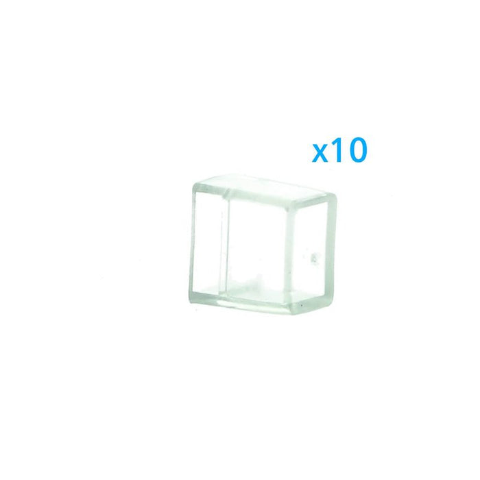 10 PZ Gommini PVC Morbida 10X6 mm per Chiusure Striscia Bobina Led Impermeabile