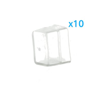 10 PZ Gommini PVC Morbida 15X9 mm per Chiusure Striscia Bobina Led Impermeabile