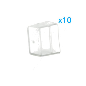 10 PZ Gommini PVC Morbida 15X9 mm per Chiusure Striscia Bobina Led Impermeabile