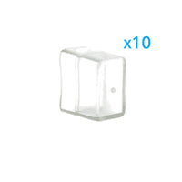 10 PZ Gommini PVC Morbida 15X9 mm per Chiusure Striscia Bobina Led Impermeabile