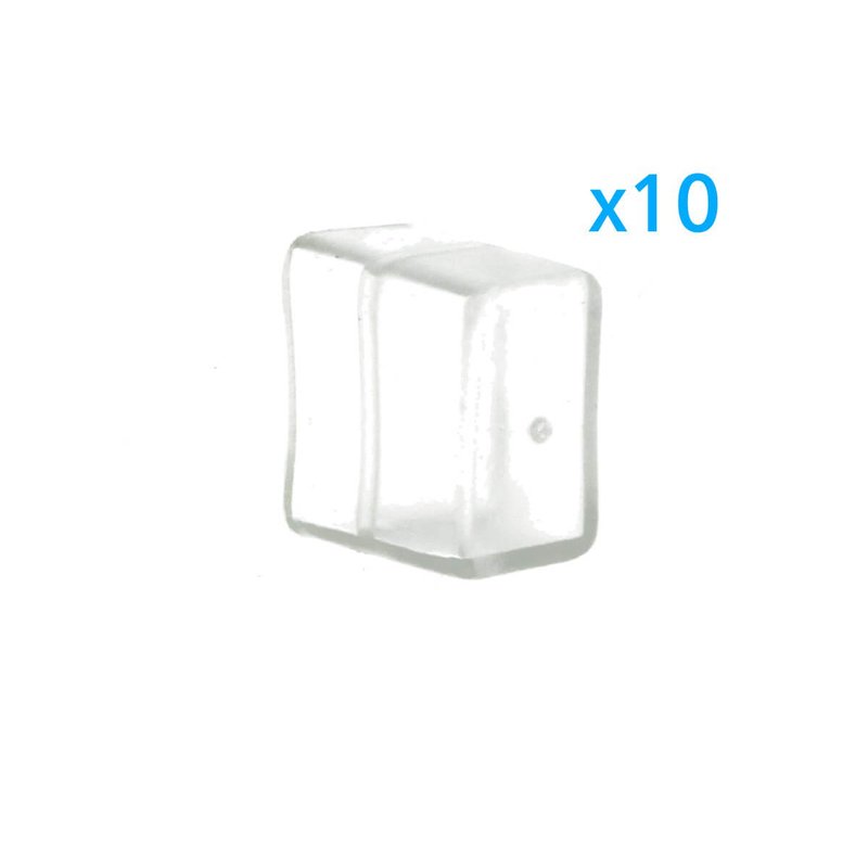 10 PZ Gommini PVC Morbida 15X9 mm per Chiusure Striscia Bobina Led Impermeabile