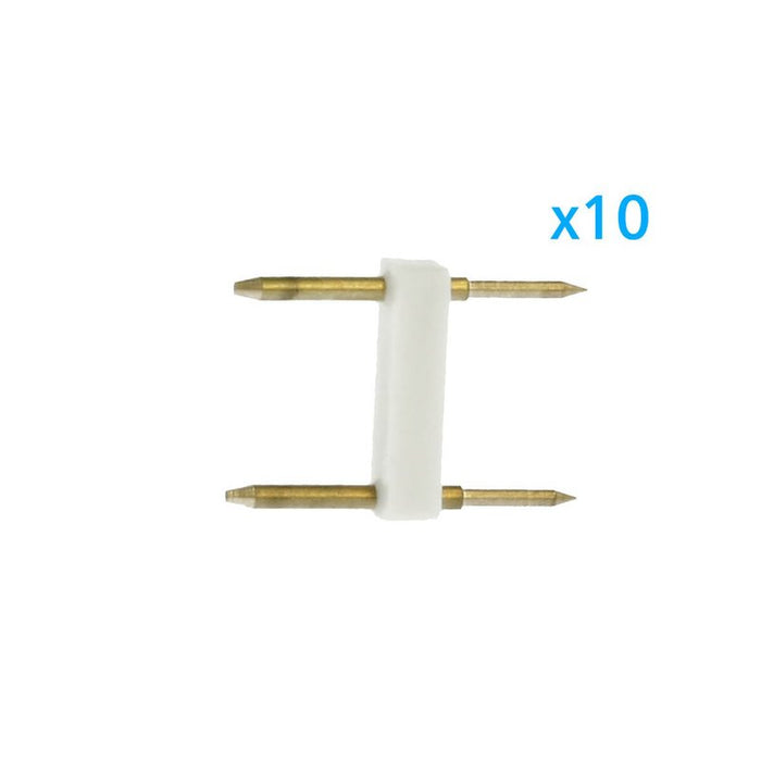 x10 Spina 2 Pin Passo 13,5mm per Connessione Striscia Led Mono 220V con Alimentatore