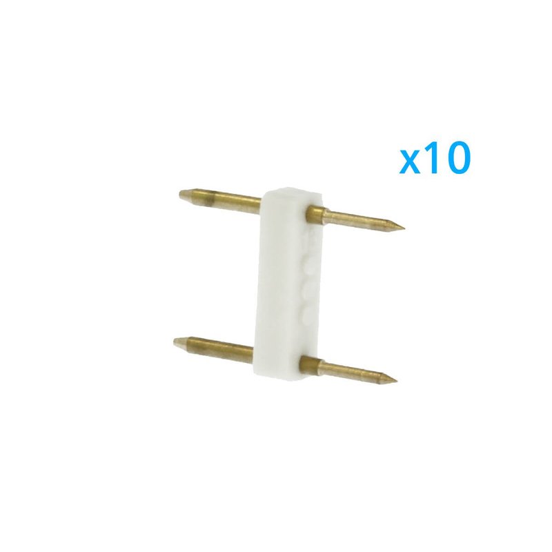 x10 Spina 2 Pin Passo 13,5mm per Connessione Striscia Led Mono 220V con Alimentatore
