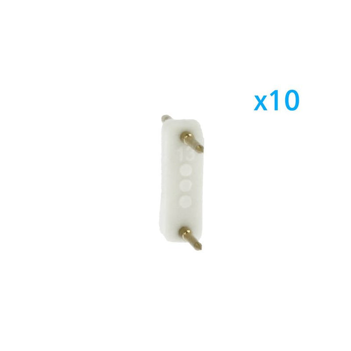 x10 Spina 2 Pin Passo 13,5mm per Connessione Striscia Led Mono 220V con Alimentatore