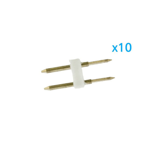 10 PZ Spina 2 Pin Passo 6mm per Connessione Striscia Led Mono 220V con Alimentatore