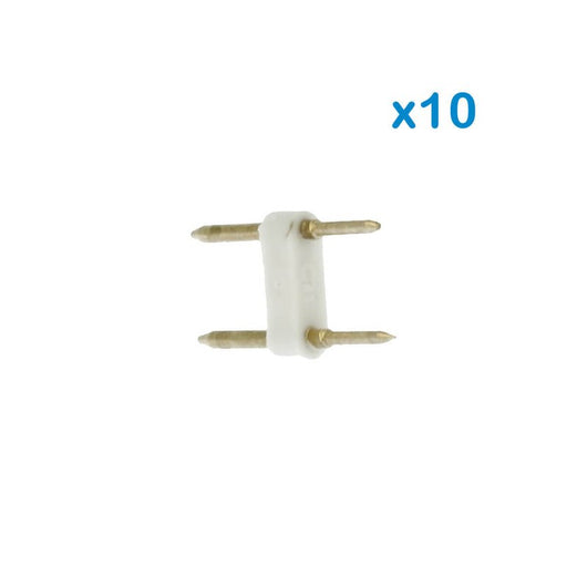 10 PZ Spina 2 Pin Passo 9mm per Connessione Striscia Led Mono 220V con Alimentatore