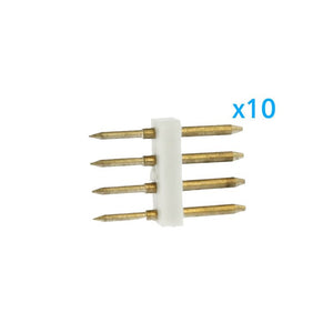x10 Spina 4 Pin RGB Passo 12mm per Collegamento Bobina Led RGB 220V con Alimentatore