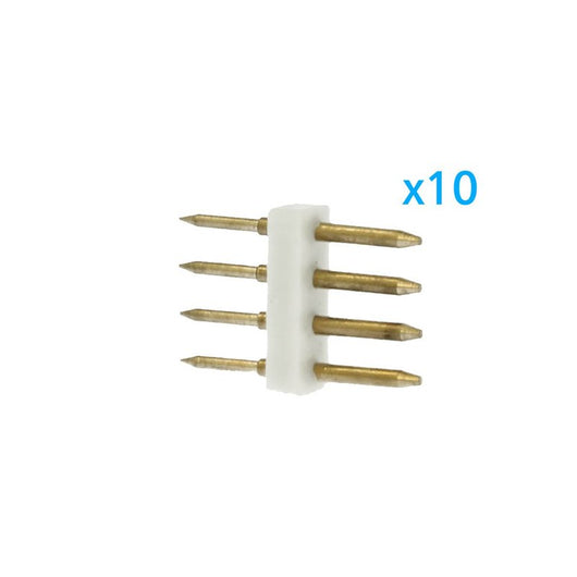 x10 Spina 4 Pin RGB Passo 12mm per Collegamento Bobina Led RGB 220V con Alimentatore