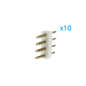 x10 Spina 4 Pin RGB Passo 12mm per Collegamento Bobina Led RGB 220V con Alimentatore