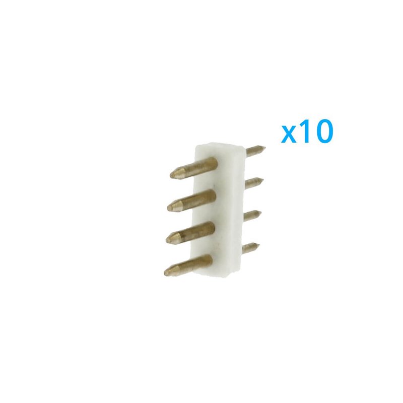 x10 Spina 4 Pin RGB Passo 12mm per Collegamento Bobina Led RGB 220V con Alimentatore
