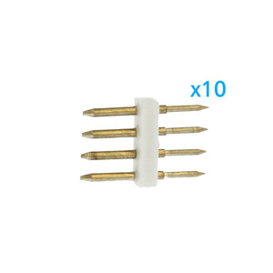 x10 Spina 4 Pin RGB Passo 12mm per Collegamento Bobina Led RGB 220V con Alimentatore
