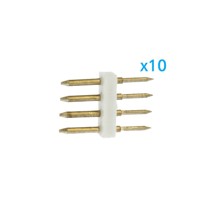 x10 Spina 4 Pin RGB Passo 12mm per Collegamento Bobina Led RGB 220V con Alimentatore
