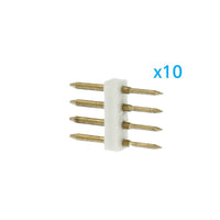 x10 Spina 4 Pin RGB Passo 12mm per Collegamento Bobina Led RGB 220V con Alimentatore
