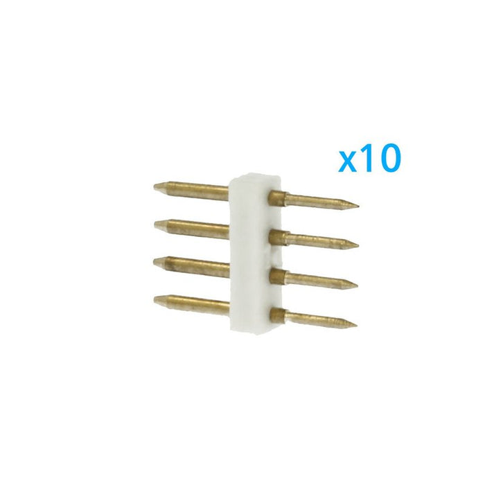 x10 Spina 4 Pin RGB Passo 12mm per Collegamento Bobina Led RGB 220V con Alimentatore
