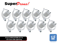 10 Pezzi Caricabatterie compatibile iPhone iPad iPod cavo USB Lightning 5V 1A Ultrapower100