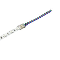 10 Pezzi Connettore Trasparente Invisibile 10mm RGB 4 PIN per Strisce LED COB