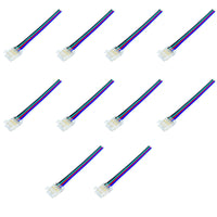 10 Pezzi Connettore Trasparente Invisibile 10mm RGB 4 PIN per Strisce LED COB