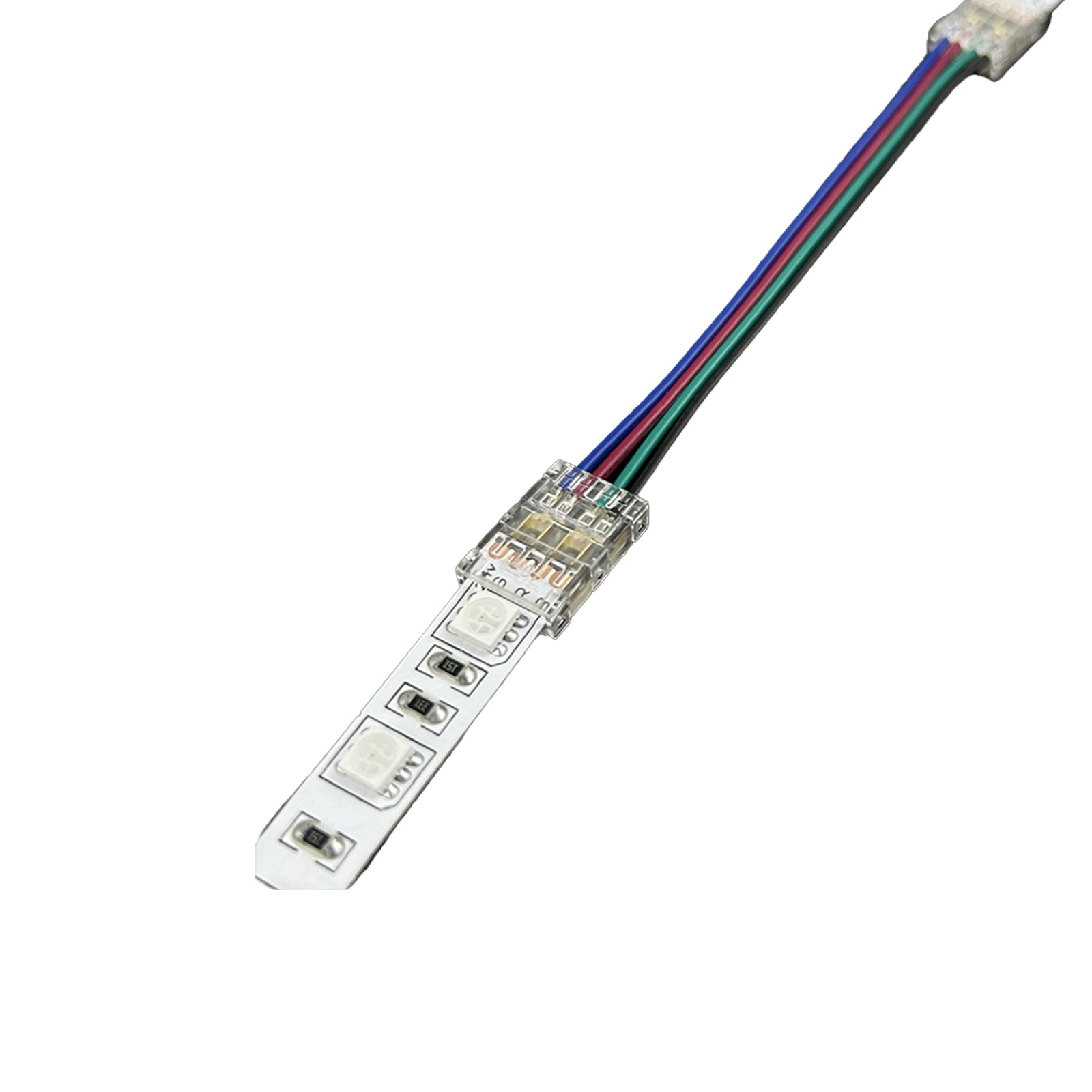 10 Pezzi Connettore Trasparente Invisibile 10mm RGB 4 PIN per Collegare Strisce LED
