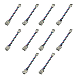 10 Pezzi Connettore Trasparente Invisibile 10mm RGB 4 PIN per Collegare Strisce LED