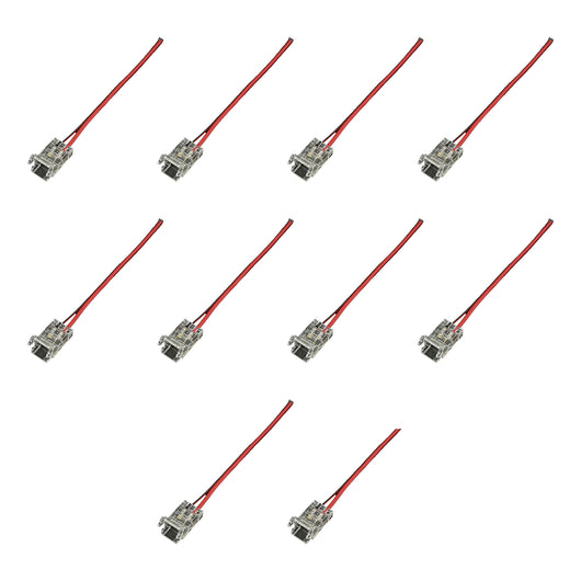 10 Pezzi Connettore Trasparente Invisibile 8mm 2 PIN per Chiudere 2 Strisce LED COB
