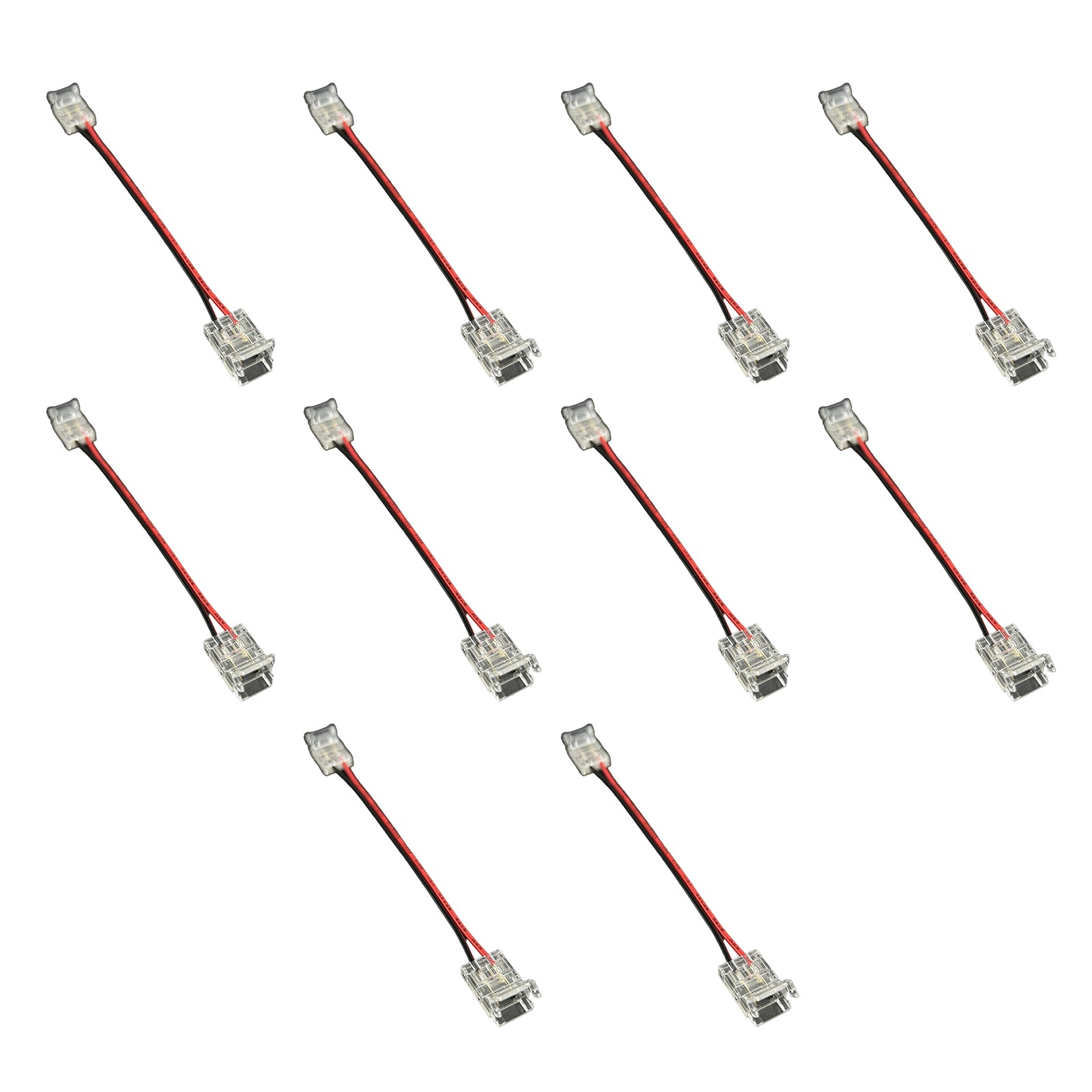10 Pezzi Connettore Trasparente Invisibile 8mm 2 PIN per Collegare 2 Strisce LED COB