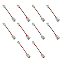 10 Pezzi Connettore Trasparente Invisibile 8mm 2 PIN per Collegare 2 Strisce LED COB