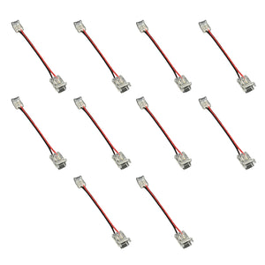 10 Pezzi Connettore Trasparente Invisibile 8mm 2 PIN per Collegare 2 Strisce LED COB