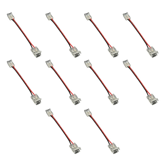 10 Pezzi Connettore Trasparente Invisibile 8mm 2 PIN per Collegare 2 Strisce LED COB
