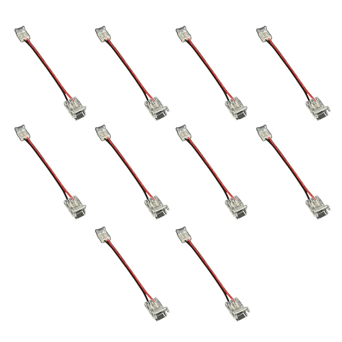 10 Pezzi Connettore Trasparente Invisibile 8mm 2 PIN per Collegare 2 Strisce LED COB