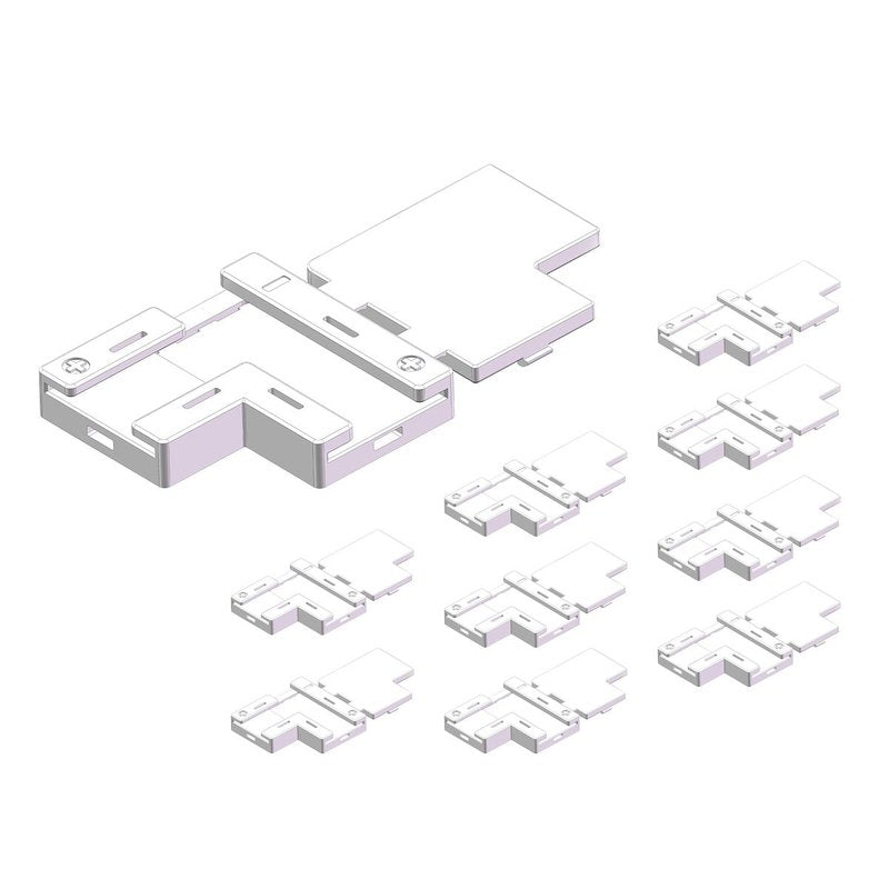 10 Pezzi Connettore Rapido L per Striscia LED 10mm con Coperchio Curva No Saldatura