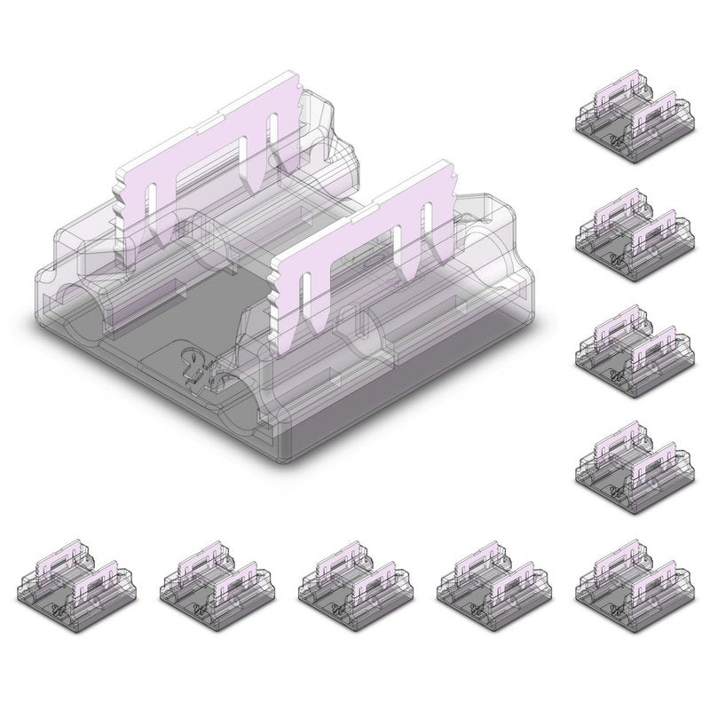 10 Pezzi Connettore Veloce 8mm Mono Colore Fast Connect 4 In 1 per Unire Strip LED