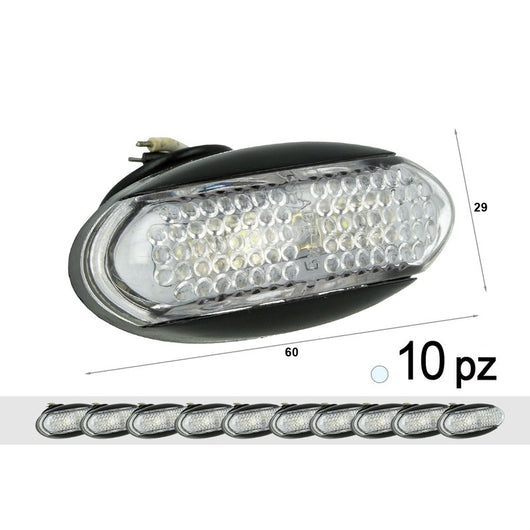 10 Pezzi Fanali Laterali LED 12V 24V Bianco Freddo per Luci Cortesia Camper Furgone