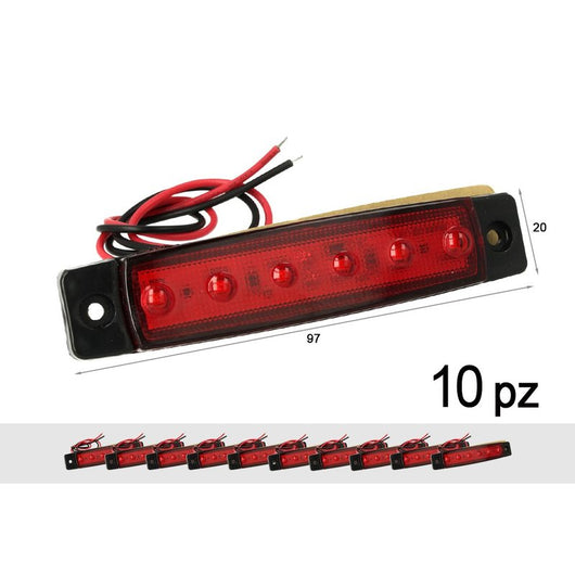 10 Pezzi Fanali Laterali LED 12V 24V Bianco Freddo Luce Ingombro Cortesia Camper