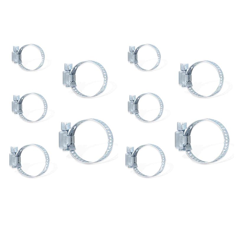 10 Pezzi Fascette Stringitubo Regolabili 18-32mm Acciaio Inossidabile 5 Misure