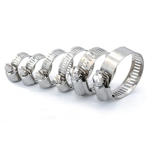 10 Pezzi Fascette Stringitubo Regolabili 18-32mm Acciaio Inossidabile 5 Misure