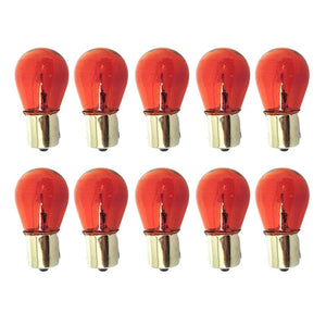 10 Lampade Alogene S25 PY21W 12V 21W BA15S Arancione Piedi Dritti Indicatori