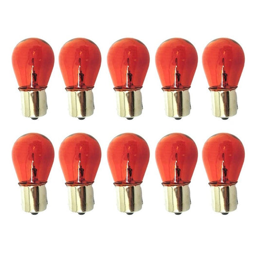 10 Lampade Alogene S25 PY21W 12V 21W BA15S Arancione Piedi Dritti Indicatori