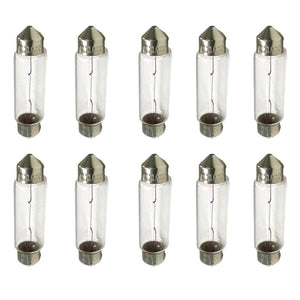 10 Lampade Alogene Siluro T11 C5W 12V 5W 36mm per Interni Auto e Luci Targa