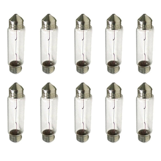 10 Lampade Alogene Siluro T11 C5W 12V 5W 36mm per Interni Auto e Luci Targa