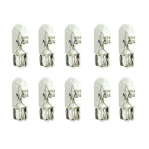 10 Lampade Alogene T10 W3W 12V 3W Tutto Vetro W2,1x9,5d per Interni Auto