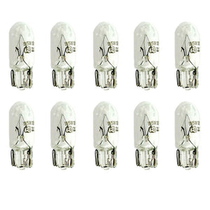 10 Lampade Alogene T10 W5W 12V 5W Tutto Vetro W2,1x9,5d per Auto Interni Targa