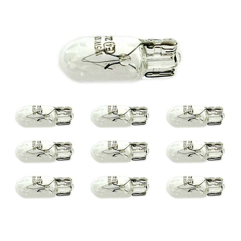 10 Lampade Alogene T10 W5W 24V 5W Tutto Vetro W2,1x9,5d per Camion e Veicoli 24V