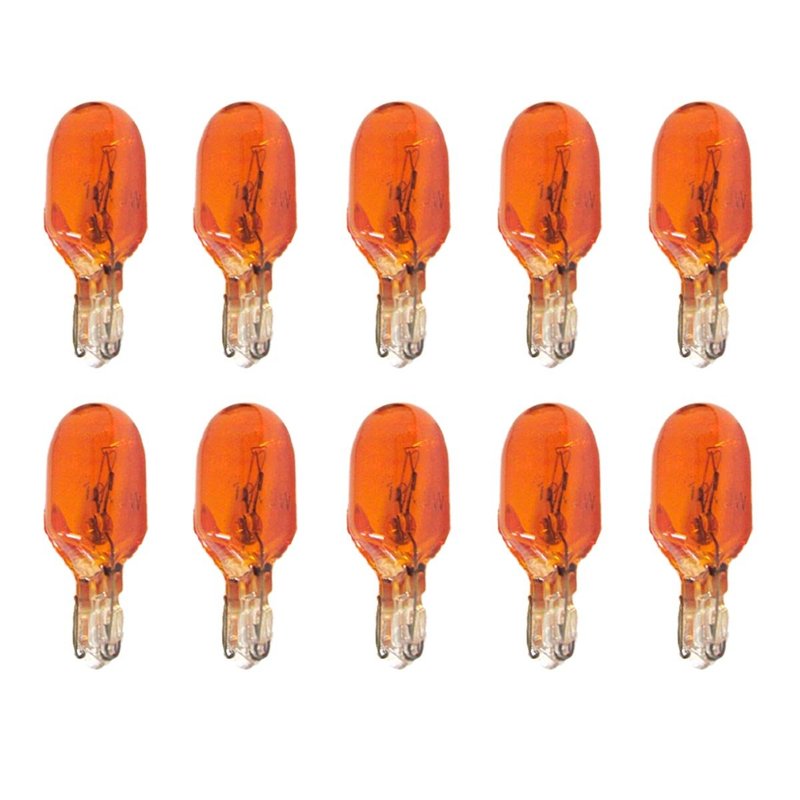 10 Lampade Alogene T10 WY5W 12V 5W Amber Arancione Vetro W2,1x9,5d