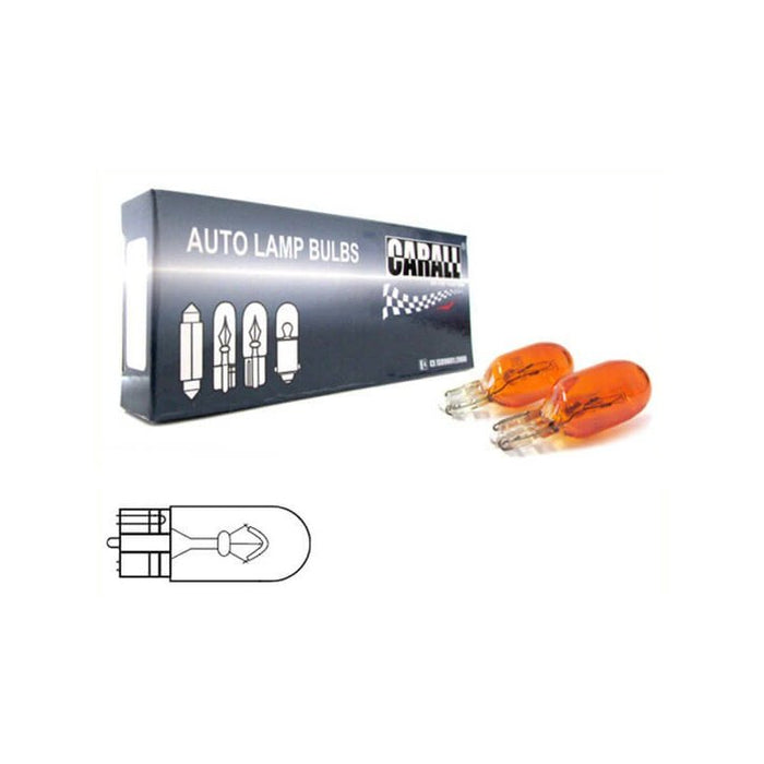 10 Lampade Alogene T10 WY5W 12V 5W Amber Arancione Vetro W2,1x9,5d
