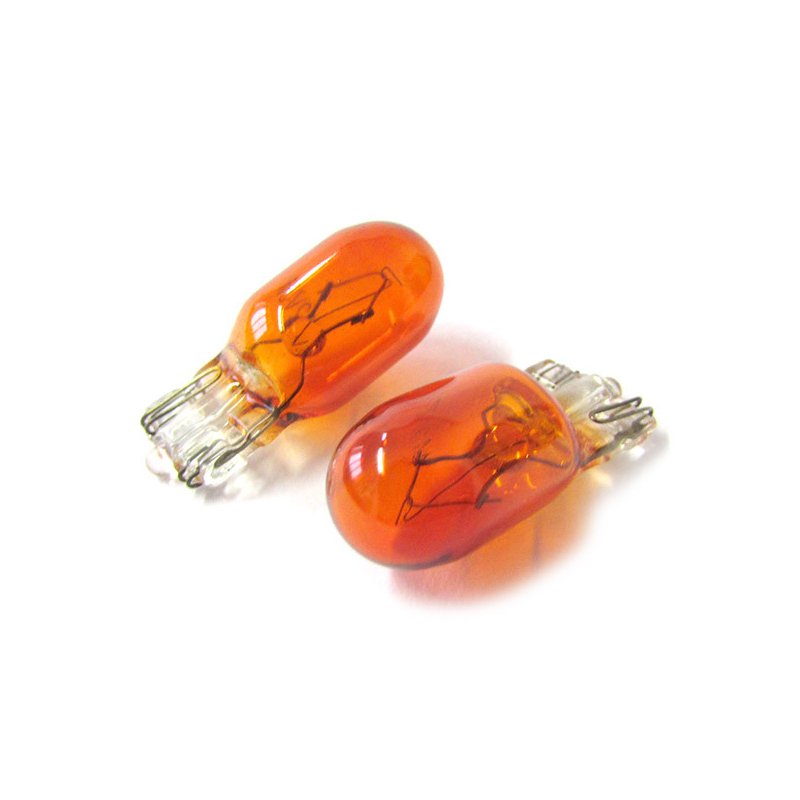 10 Lampade Alogene T10 WY5W 12V 5W Amber Arancione Vetro W2,1x9,5d
