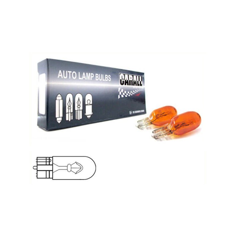10 Lampade Alogene T10 WY5W 24V 5W Amber Arancione W2,1x9,5d per Camion